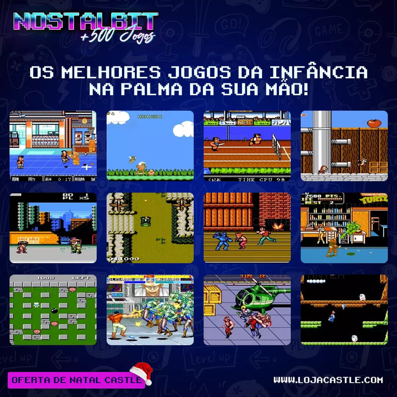 Game Retro Portátil - NostalBit [MAIS DE 500 JOGOS + CONTROLE BRINDE]